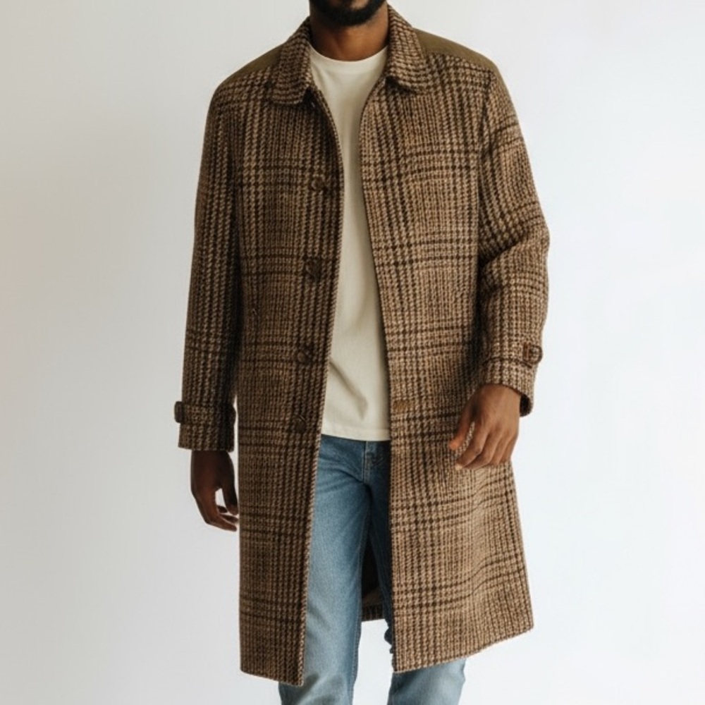 Vintage 60’s Guy Dormeuil Reversible Plaid Wool Overcoat